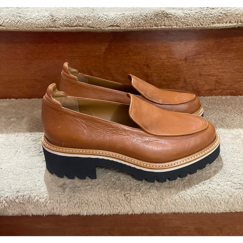 M.Gemi Women's Tan Loafers with Black Sole